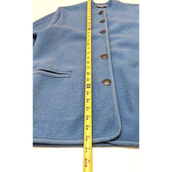 Smoking Jacket by Eisbar Sky Blue Wool Vintage 70s Size 36 Made In Austria - Picture 9 of 9